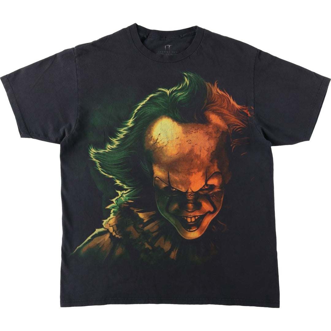 IT Pennywise Movie T-Shirt (Men's Size L) cotton black type Vintage Second Hand
