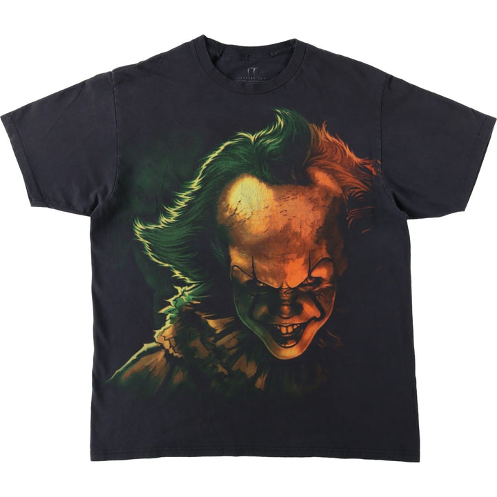 IT Pennywise Movie T-Shirt (Men's Size L) cotton black type Vintage Second Hand