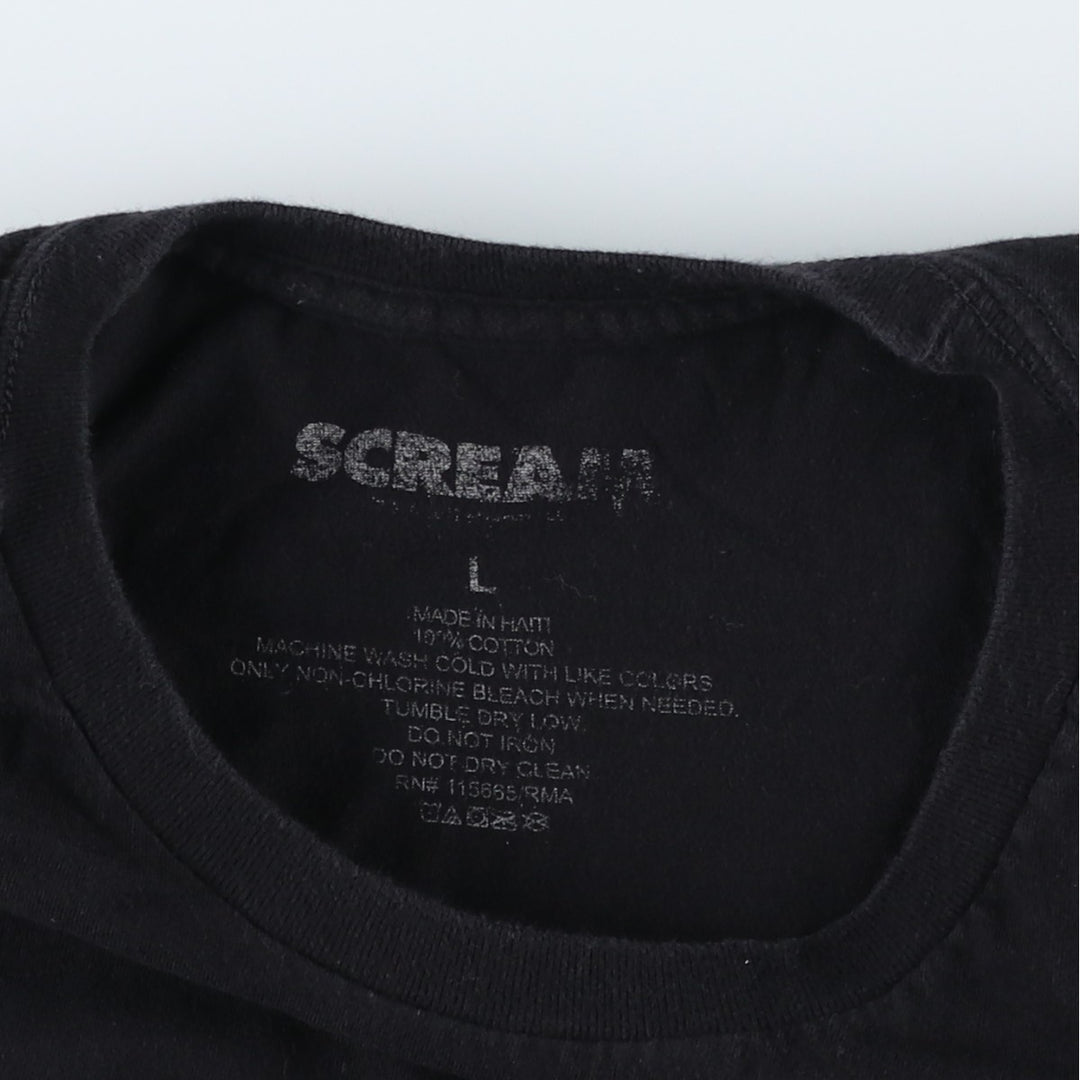 SCREAM Movie T-shirt, Men's Size L cotton black type Vintage Second Hand