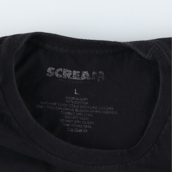 SCREAM Movie T-shirt, Men's Size L cotton black type Vintage Second Hand