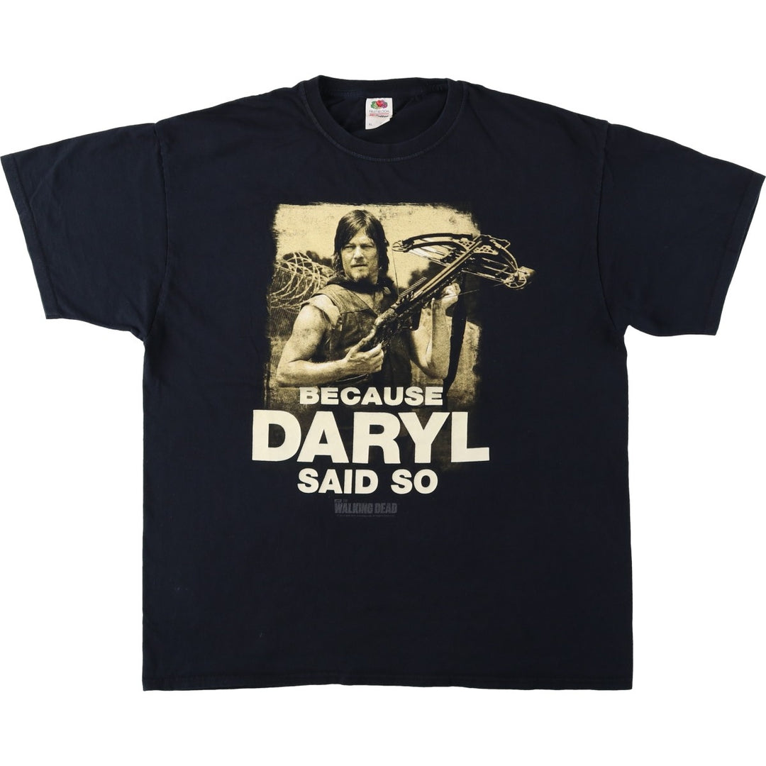 Fruit of the Loom THE WALKING DEAD Daryl Dixon Movie T-Shirt Men's XL (approx.) cotton black type Vintage Second Hand
