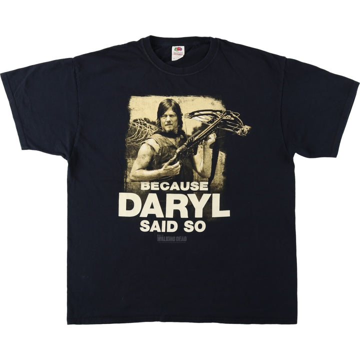 Fruit of the Loom THE WALKING DEAD Daryl Dixon Movie T-Shirt Men's XL (approx.) cotton black type Vintage Second Hand