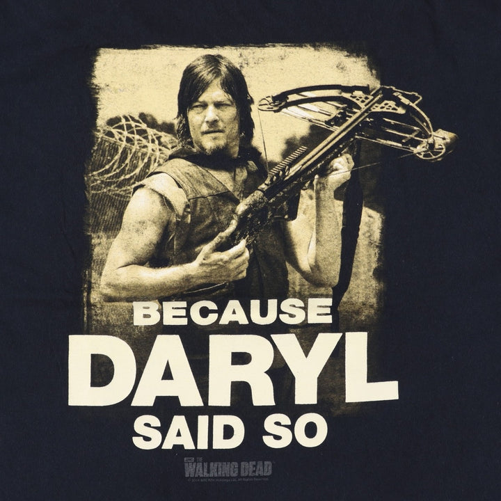 Fruit of the Loom THE WALKING DEAD Daryl Dixon Movie T-Shirt Men's XL (approx.) cotton black type Vintage Second Hand