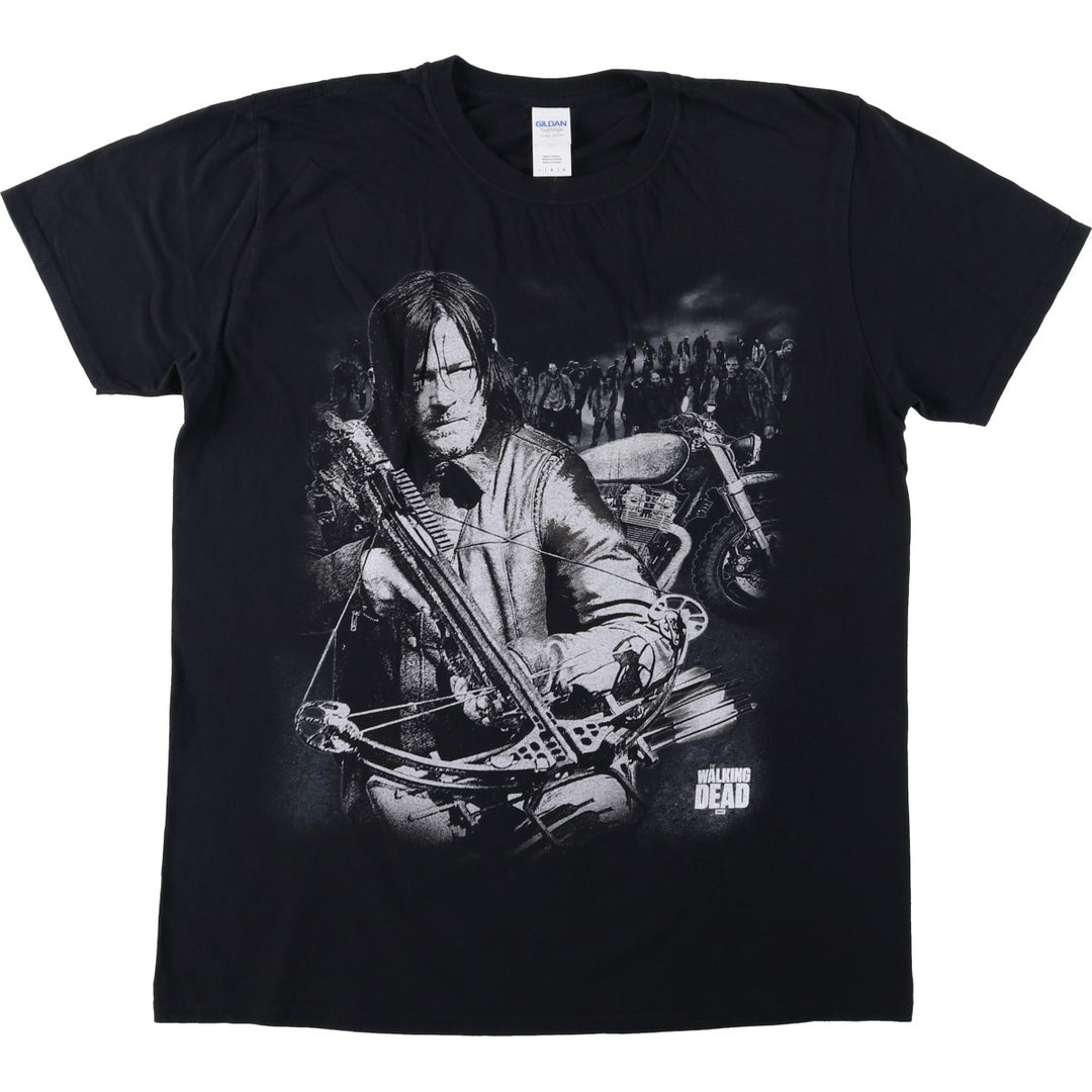Gildan THE WALKING DEAD Daryl Dixon Movie T-Shirt (Men's Size L) cotton black type Vintage Second Hand