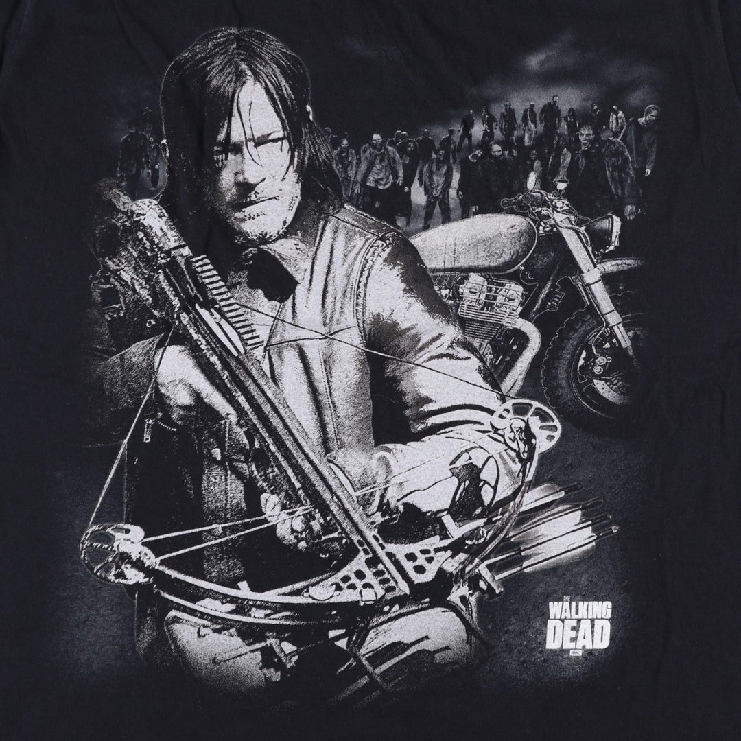 Gildan THE WALKING DEAD Daryl Dixon Movie T-Shirt (Men's Size L) cotton black type Vintage Second Hand