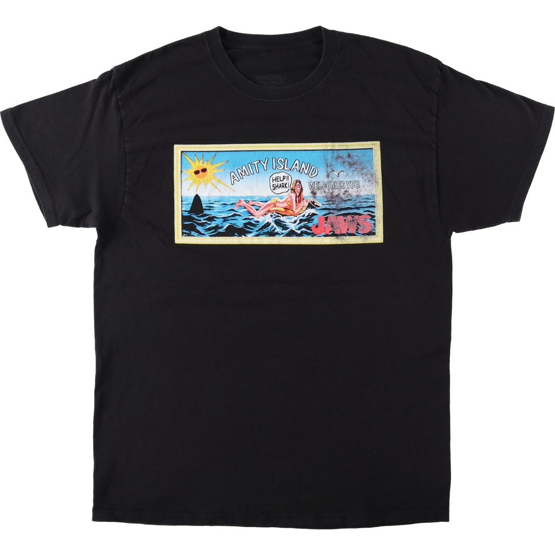 Rock Rebel JAWS Movie T-Shirt (Men's Size L) cotton black type Vintage Second Hand