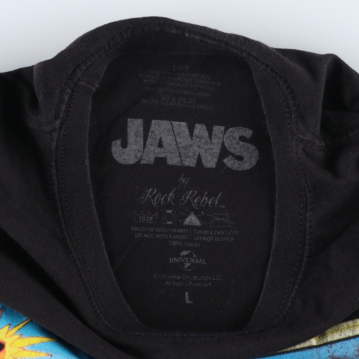 Rock Rebel JAWS Movie T-Shirt (Men's Size L) cotton black type Vintage Second Hand