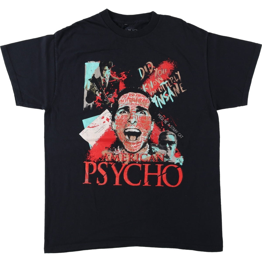 AMERICAN PSYCHO Movie T-shirt (Men's Size M) cotton black type Vintage Second Hand