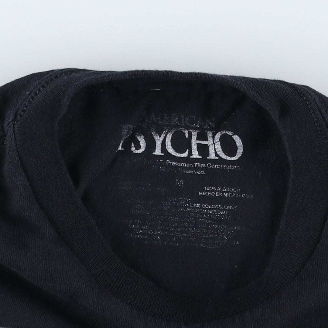 AMERICAN PSYCHO Movie T-shirt (Men's Size M) cotton black type Vintage Second Hand