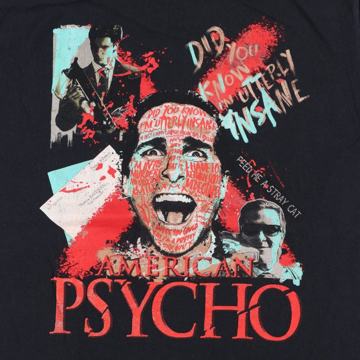 AMERICAN PSYCHO Movie T-shirt (Men's Size M) cotton black type Vintage Second Hand