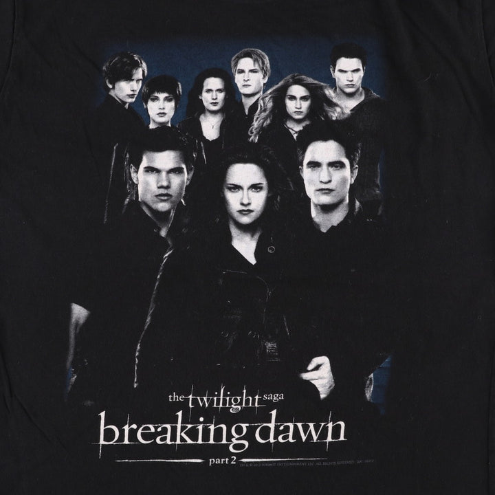 TULTEX Twilight Saga Breaking Dawn Part 2 Movie T-Shirt (Men's XXL equivalent) cotton black type Vintage Second Hand
