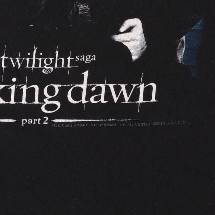 TULTEX Twilight Saga Breaking Dawn Part 2 Movie T-Shirt (Men's XXL equivalent) cotton black type Vintage Second Hand
