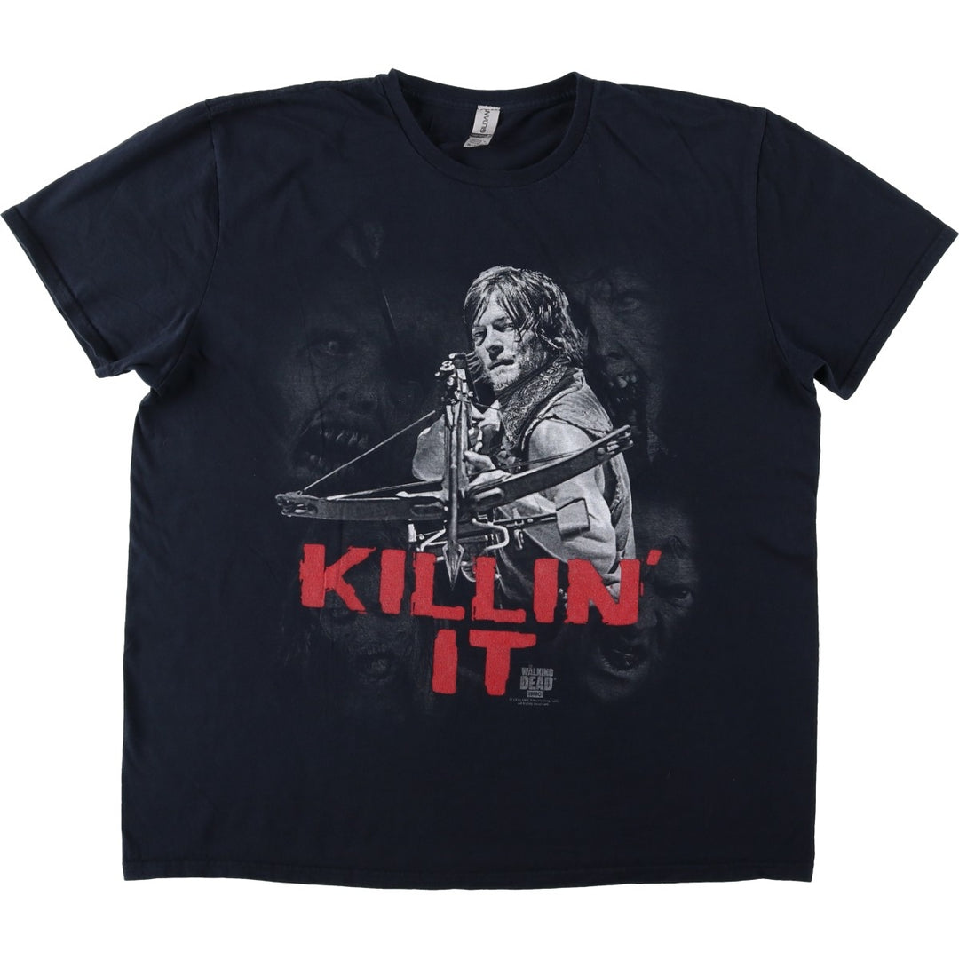 Gildan THE WALKING DEAD Daryl Dixon Movie T-Shirt (Men's XL equivalent) cotton black type Vintage Second Hand