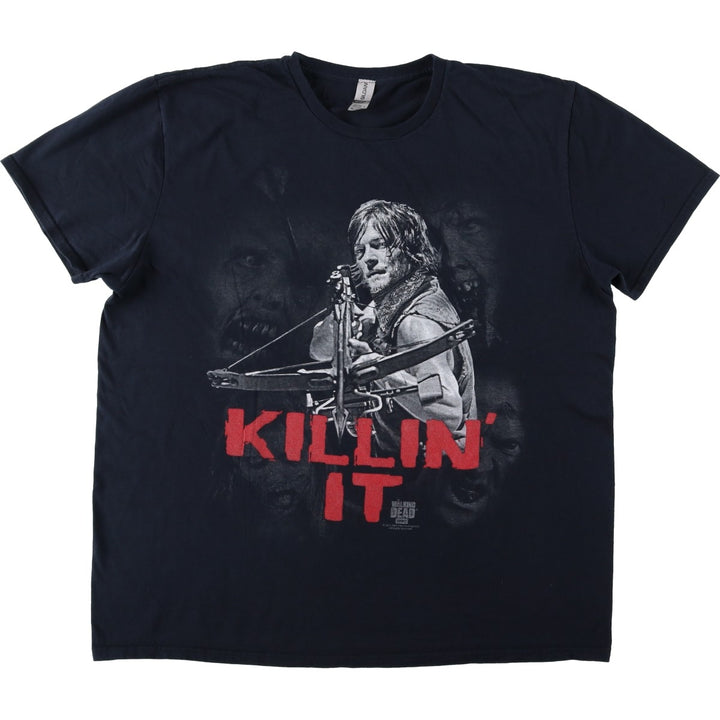 Gildan THE WALKING DEAD Daryl Dixon Movie T-Shirt (Men's XL equivalent) cotton black type Vintage Second Hand