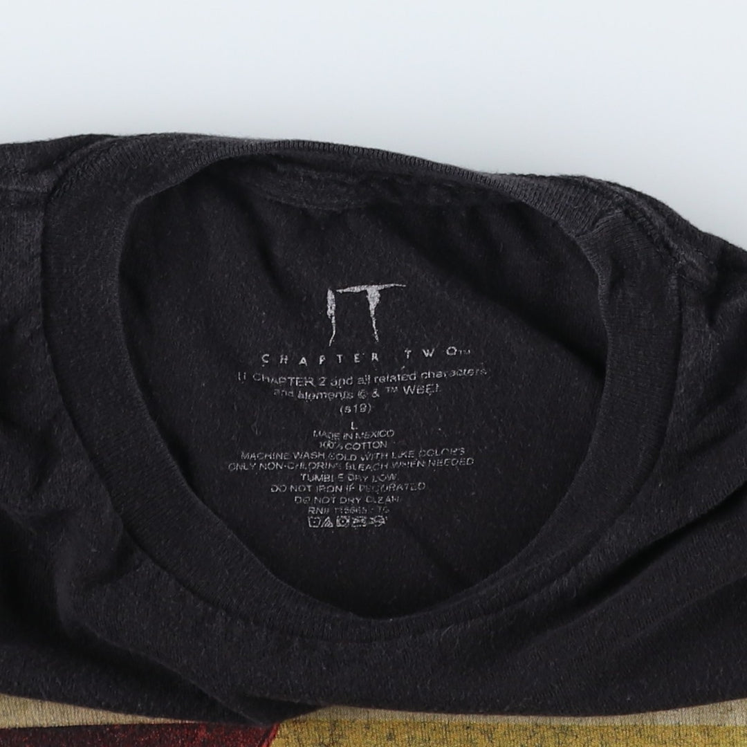 IT Pennywise Movie T-Shirt (Men's Size L) cotton black type Vintage Second Hand
