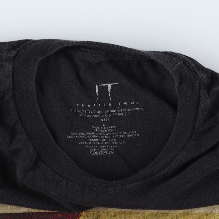 IT Pennywise Movie T-Shirt (Men's Size L) cotton black type Vintage Second Hand