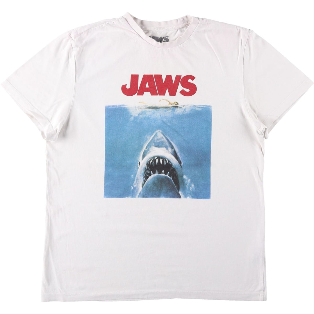 JAWS Jaws Movie T-shirt Men's M size unclear white type Vintage Second Hand