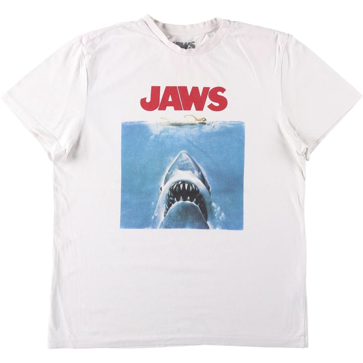 JAWS Jaws Movie T-shirt Men's M size unclear white type Vintage Second Hand