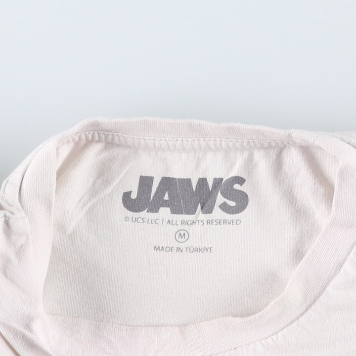 JAWS Jaws Movie T-shirt Men's M size unclear white type Vintage Second Hand