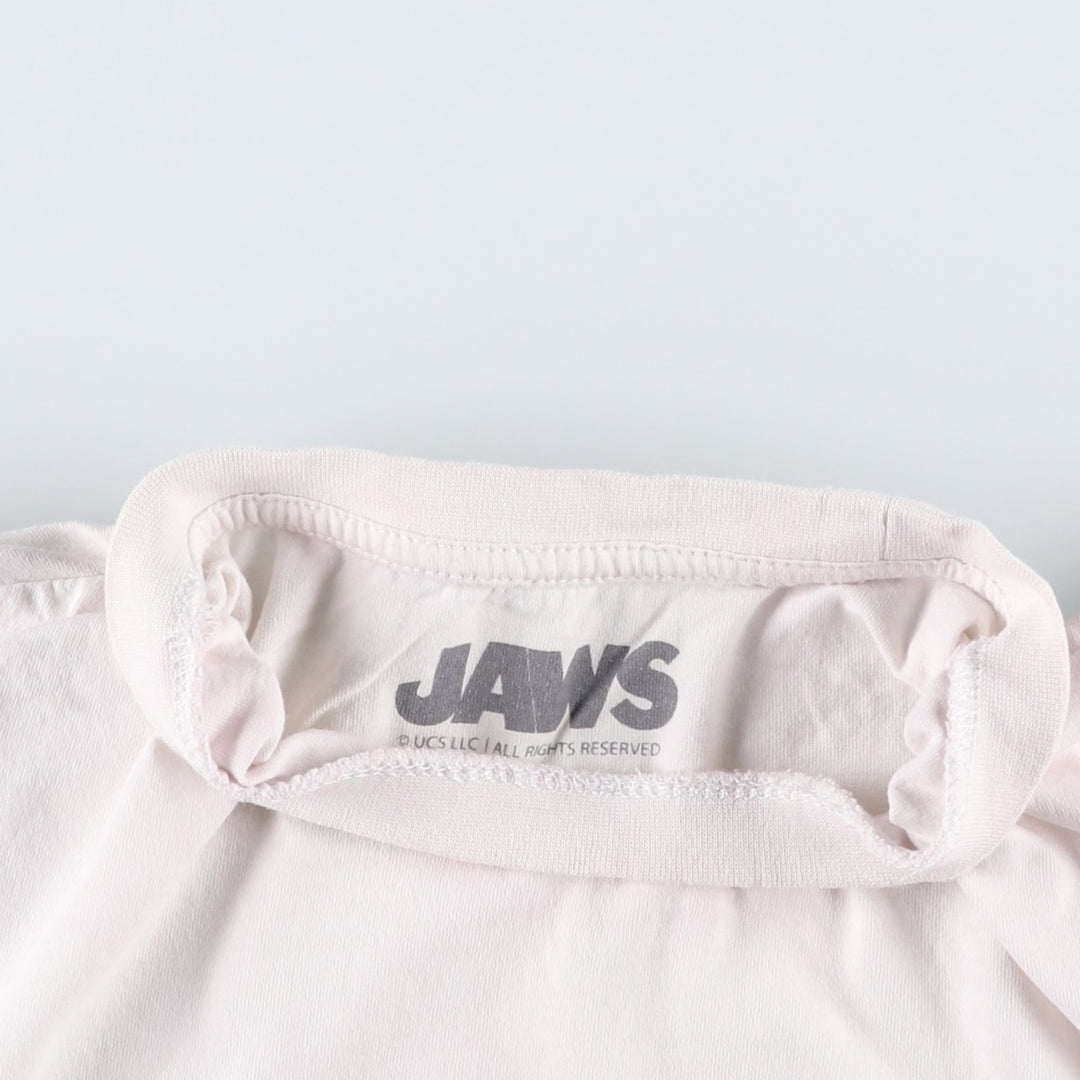 JAWS Jaws Movie T-shirt Men's M size unclear white type Vintage Second Hand