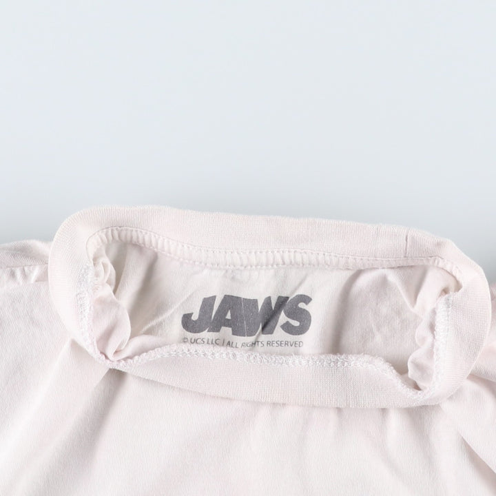 JAWS Jaws Movie T-shirt Men's M size unclear white type Vintage Second Hand