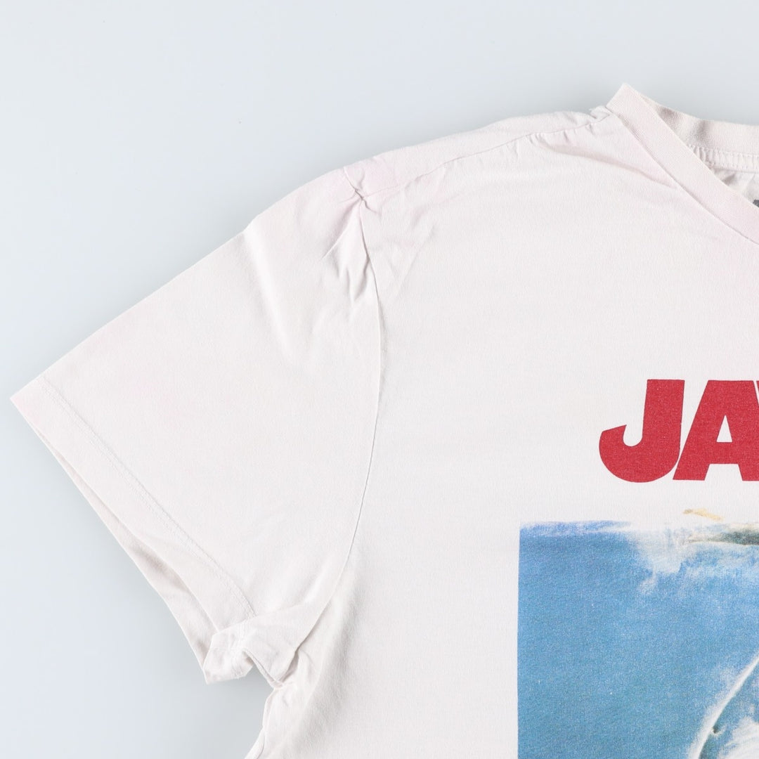 JAWS Jaws Movie T-shirt Men's M size unclear white type Vintage Second Hand