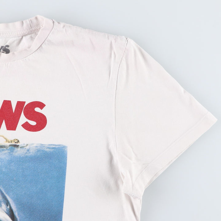JAWS Jaws Movie T-shirt Men's M size unclear white type Vintage Second Hand