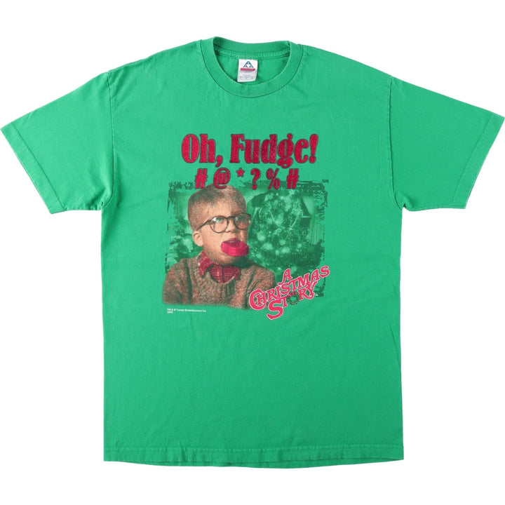 2000'S ALSTYLE A CHRISTMAS STORY Movie T-shirt (Men's size L) cotton green type Vintage Second Hand