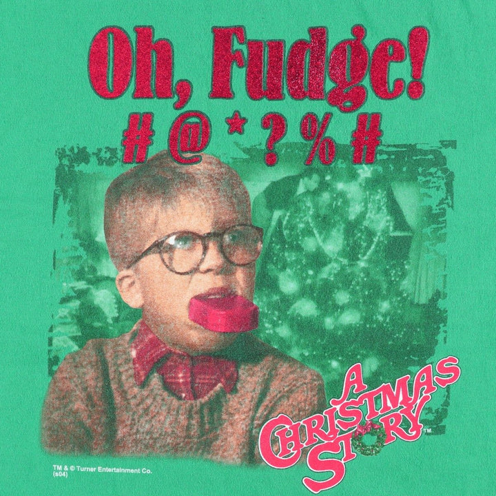 2000'S ALSTYLE A CHRISTMAS STORY Movie T-shirt (Men's size L) cotton green type Vintage Second Hand