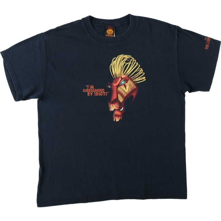 THE LION KING Scar Musical Print T-Shirt (Men's Size L) unclear black type Vintage Second Hand