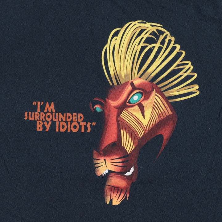 THE LION KING Scar Musical Print T-Shirt (Men's Size L) unclear black type Vintage Second Hand