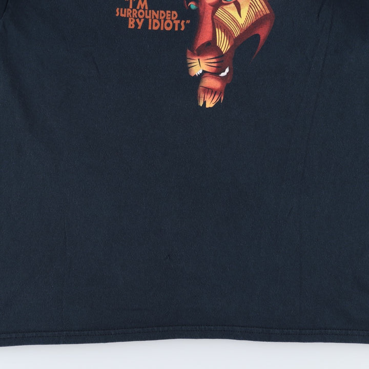 THE LION KING Scar Musical Print T-Shirt (Men's Size L) unclear black type Vintage Second Hand