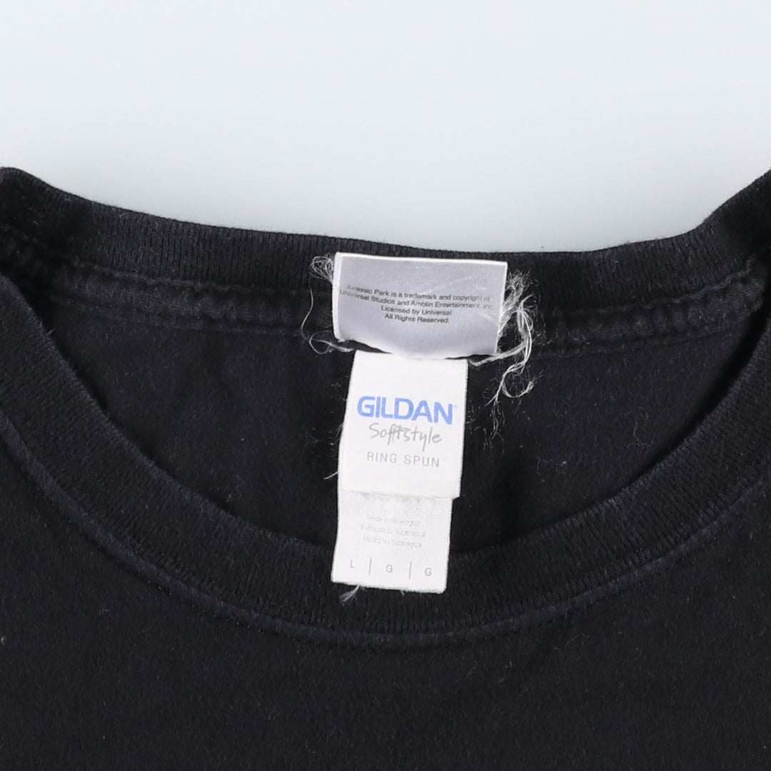 Gildan Jurassic Park Movie T-Shirt (Men's Size L) cotton black type Vintage Second Hand