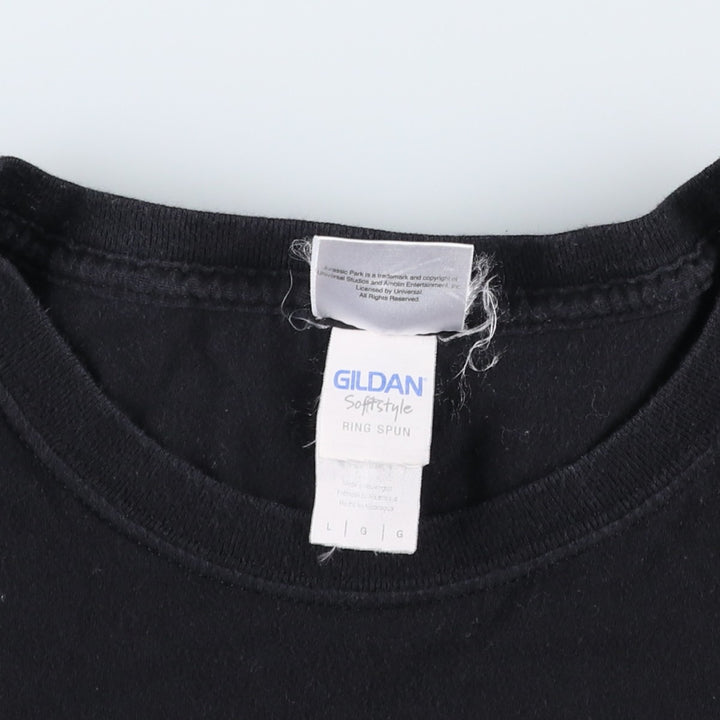 Gildan Jurassic Park Movie T-Shirt (Men's Size L) cotton black type Vintage Second Hand