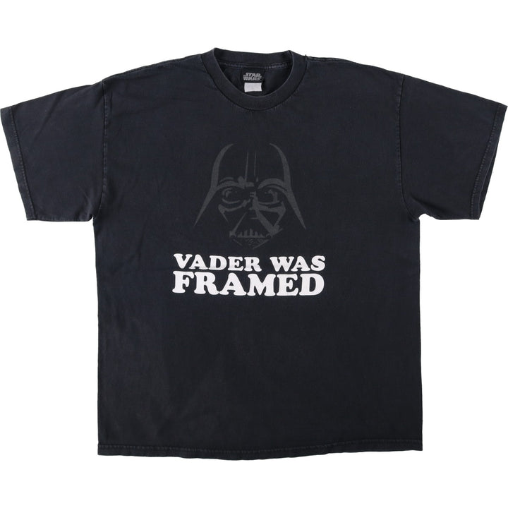 STAR WARS Darth Vader Movie T-shirt Men's XL size unclear black type Vintage Second Hand