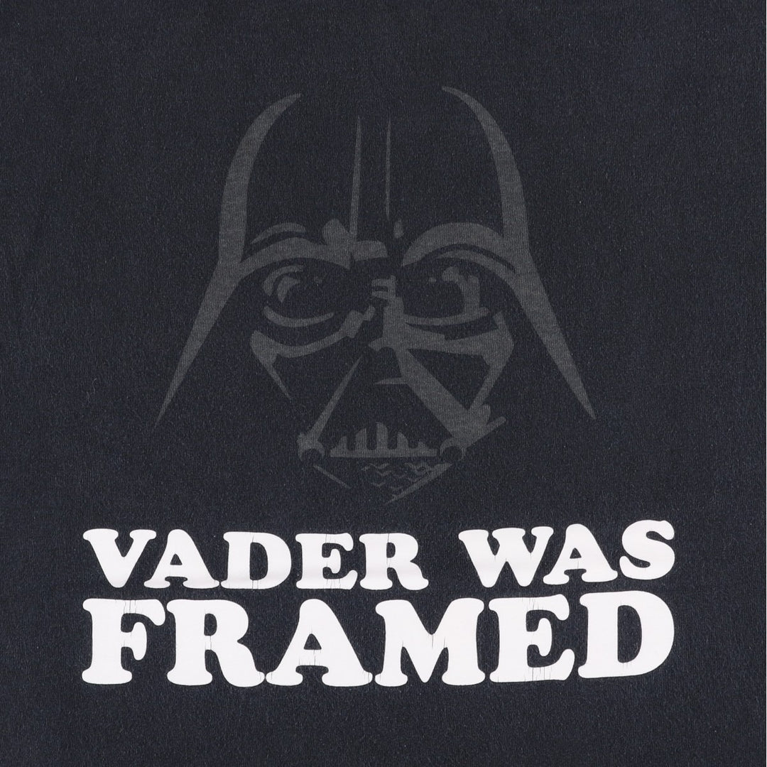 STAR WARS Darth Vader Movie T-shirt Men's XL size unclear black type Vintage Second Hand