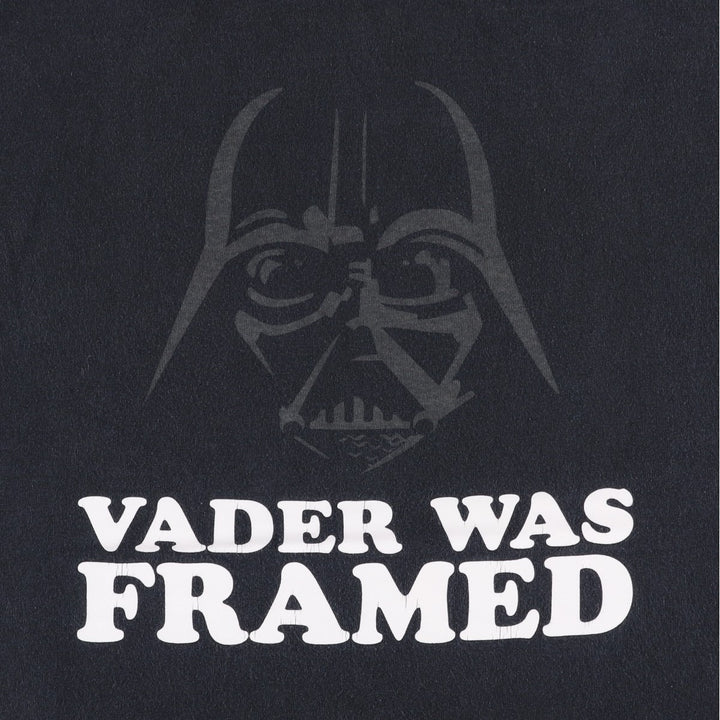 STAR WARS Darth Vader Movie T-shirt Men's XL size unclear black type Vintage Second Hand