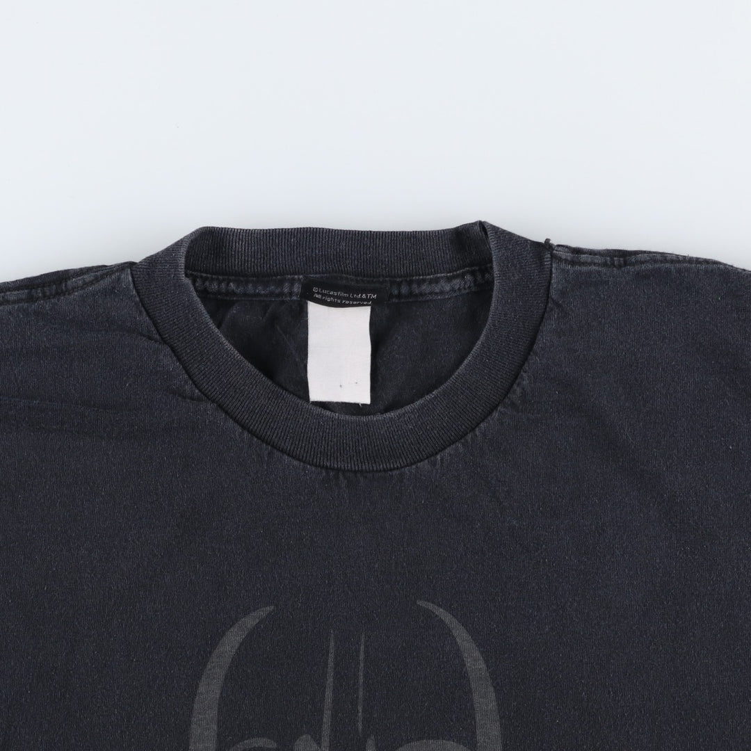 STAR WARS Darth Vader Movie T-shirt Men's XL size unclear black type Vintage Second Hand