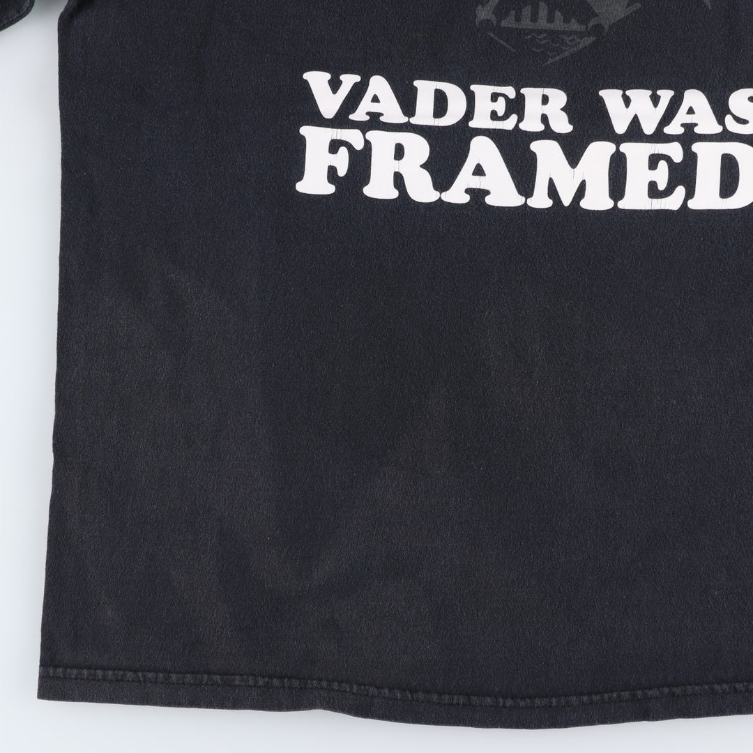 STAR WARS Darth Vader Movie T-shirt Men's XL size unclear black type Vintage Second Hand