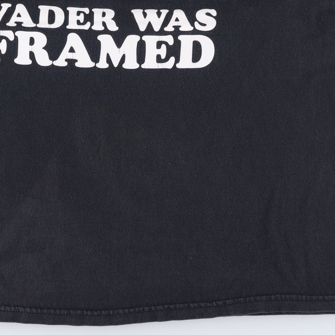 STAR WARS Darth Vader Movie T-shirt Men's XL size unclear black type Vintage Second Hand