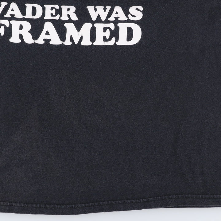 STAR WARS Darth Vader Movie T-shirt Men's XL size unclear black type Vintage Second Hand