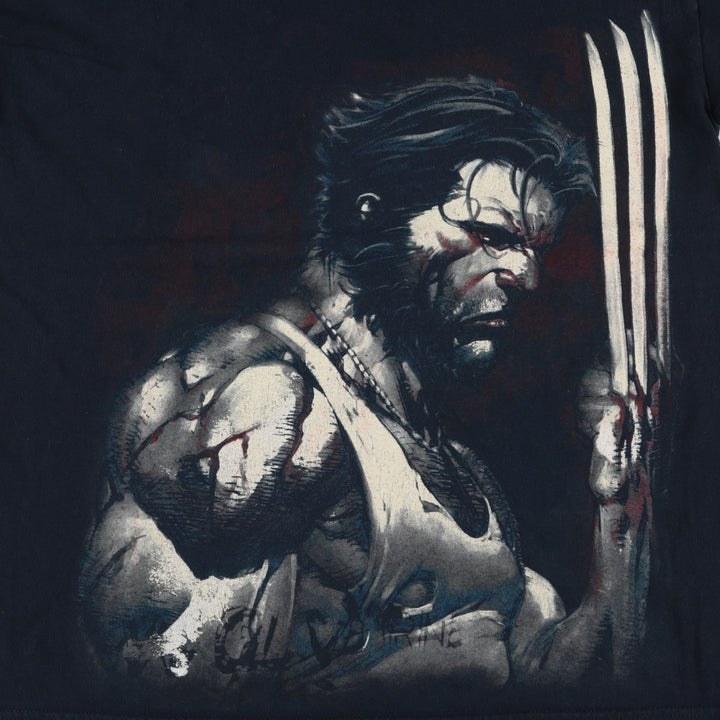 Marvel X-Men Wolverine Character Print T-Shirt (Men's Size L) cotton black type Vintage Second Hand
