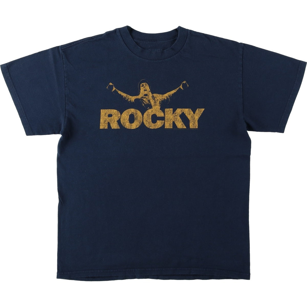 ROCKY Movie T-shirt (Men's Size M) unclear navy blue type Vintage Second Hand