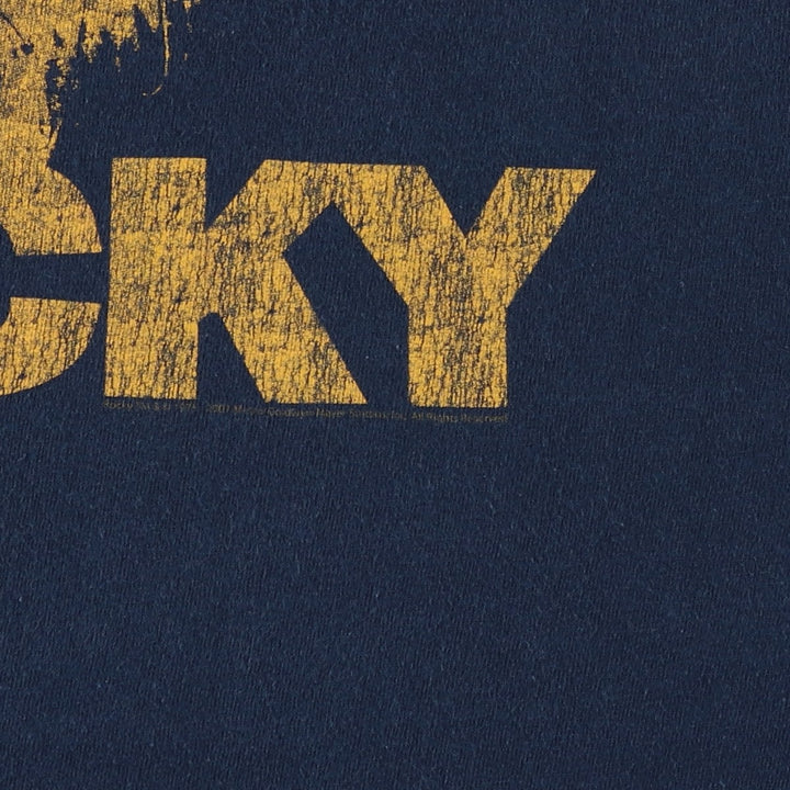 ROCKY Movie T-shirt (Men's Size M) unclear navy blue type Vintage Second Hand