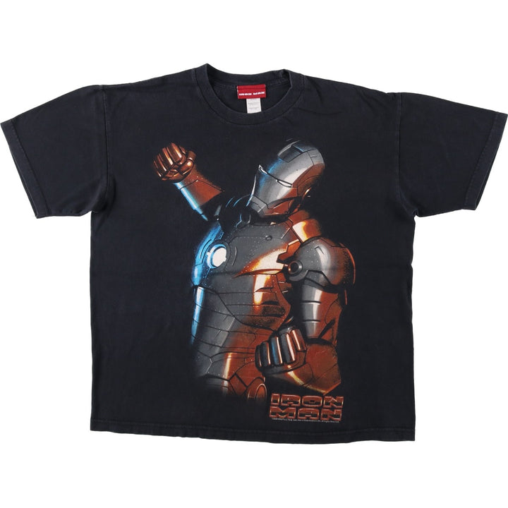 2000'S Iron Man movie t-shirt, men's size L (approx.) cotton black type Vintage Second Hand