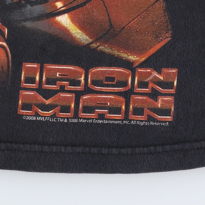 2000'S Iron Man movie t-shirt, men's size L (approx.) cotton black type Vintage Second Hand