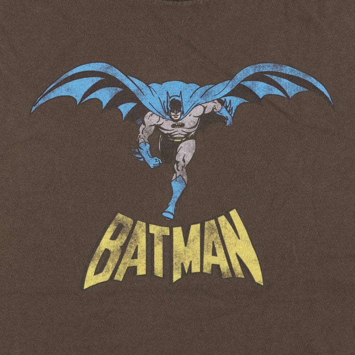 2000'S DC Comics Originals Batman Character Print T-Shirt, Men's Size L (approx.) cotton brown type Vintage Second Hand