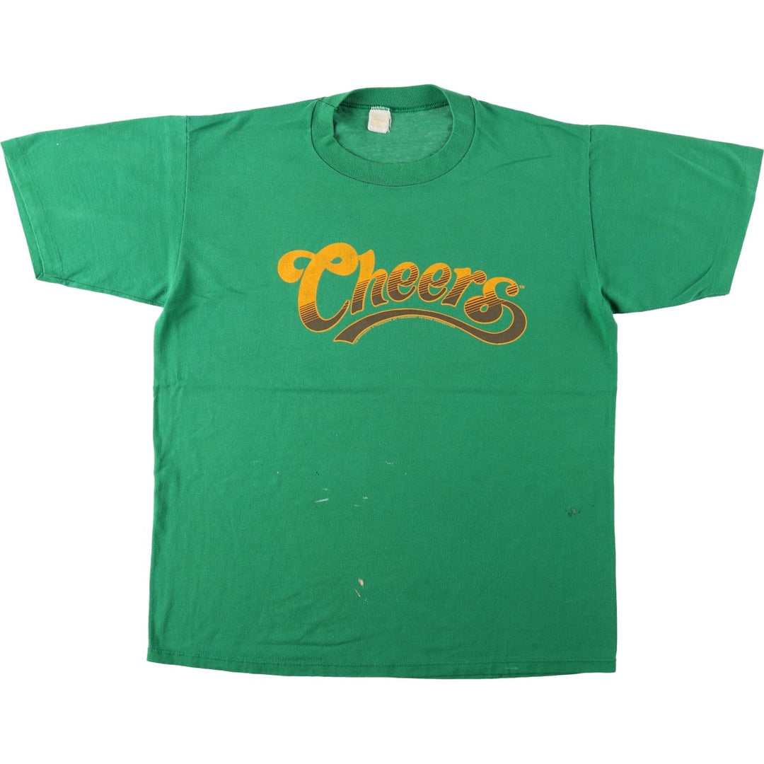 80s-90'S CHEERS TV Drama/Movie Movie T-Shirt, Made in USA, Men's XL equivalent, Vintage polyester green type Vintage Second Hand