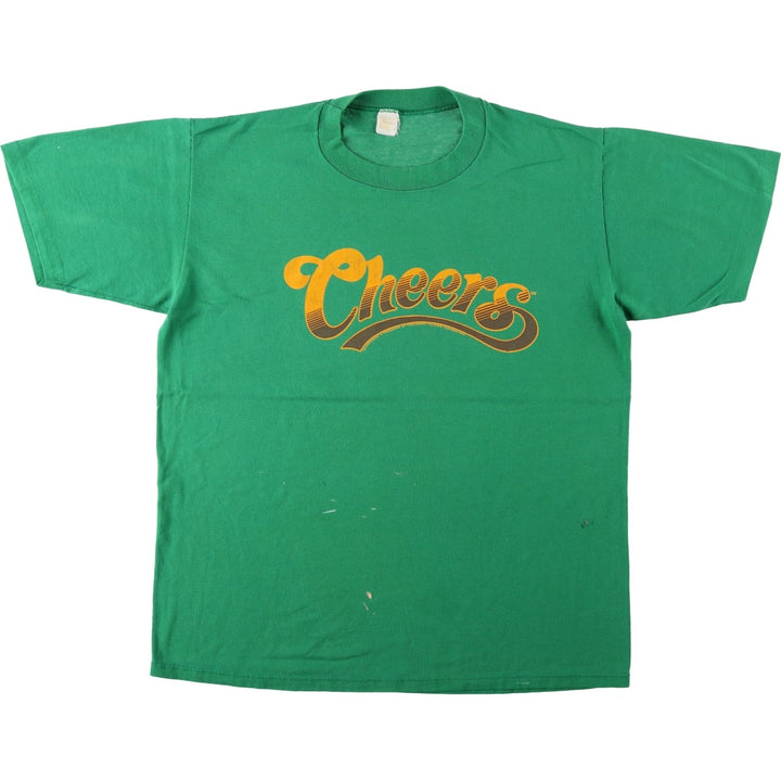 80s-90'S CHEERS TV Drama/Movie Movie T-Shirt, Made in USA, Men's XL equivalent, Vintage polyester green type Vintage Second Hand