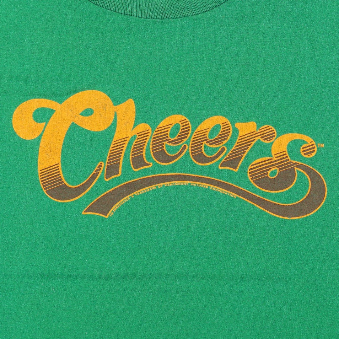 80s-90'S CHEERS TV Drama/Movie Movie T-Shirt, Made in USA, Men's XL equivalent, Vintage polyester green type Vintage Second Hand